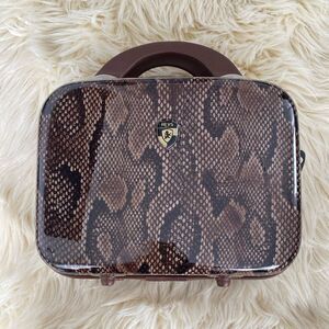 Heys USA Millano Brown Snake Skin Print Hard Shell Makeup Toiletries Case - NWOT